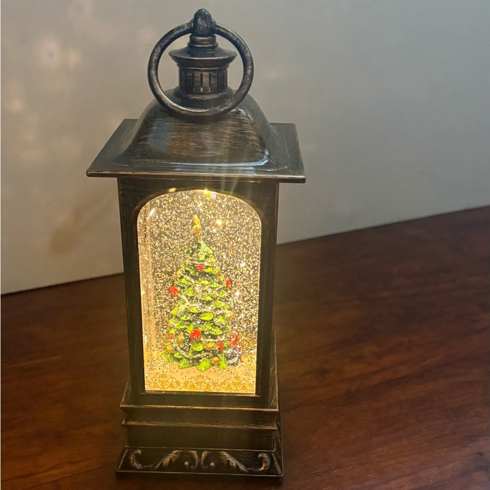 Festive Lantern with Christmas Tree